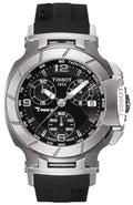 Tissot T Race Chronograph Black Dial Black Rubber Strap Watch for Women - T048.217.17.057.00