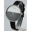  Shop Authentic Calvin Klein Rise White Grey Dial Black Leather Strap Watch for Women - K7A231C3 - Luxxuri