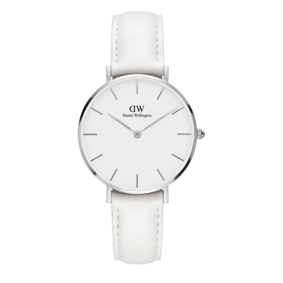  Shop Authentic Daniel Wellington Petite Bondi White Dial White Leather Strap Watch For Women - DW00100190 - Luxxuri