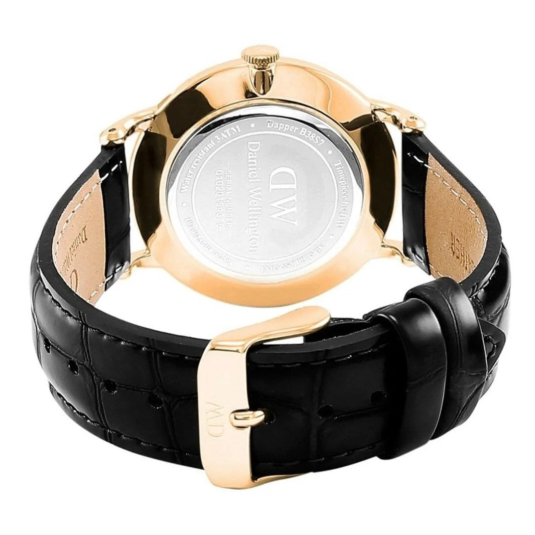  Shop Authentic Daniel Wellington Dapper Reading White Dial Black Leather Strap Watch For Women - DW00100118 - Luxxuri
