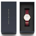  Shop Authentic Daniel Wellington Petite Roselyn White Dial Red Nylon Strap Watch For Women - DW00100291 - Luxxuri