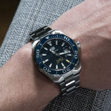  Shop Authentic Tag Heuer Aquaracer Calibre 5 Blue Dial Silver Steel Strap Watch for Men - WAY211C.BA0928 - Luxxuri