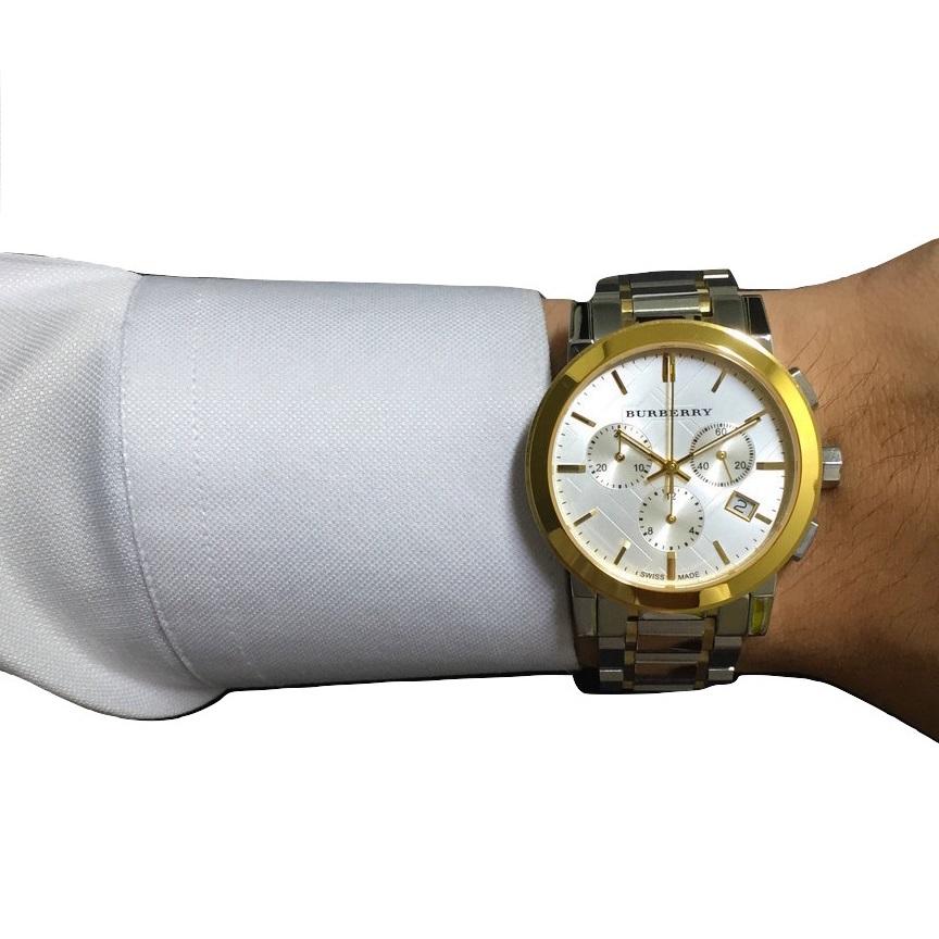  Shop Authentic Burberry The City White Dial Two Tone Steel Strap Watch for Men - BU9751 - Luxxuri