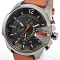  Shop Authentic Diesel Mega Chief Quartz Chronograph Brown Leather Strap Watch For Men - DZ4343 - Luxxuri