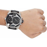  Shop Authentic Diesel Mr Daddy Chronograph White Dial Black Leather Strap Watch For Men - DZ7125 - Luxxuri