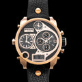  Shop Authentic Diesel Big Daddy Gold & Black Dial Black Leather Strap Watch For Men - DZ7261 - Luxxuri