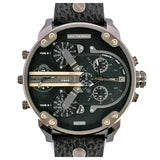  Shop Authentic Diesel Mr Daddy 2.0 Black Dial Black Leather Strap Watch For Men - DZ7348 - Luxxuri