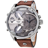  Shop Authentic Diesel Mr Daddy Quartz Grey Dial Brown Leather Strap Watch For Men - DZ7413 - Luxxuri