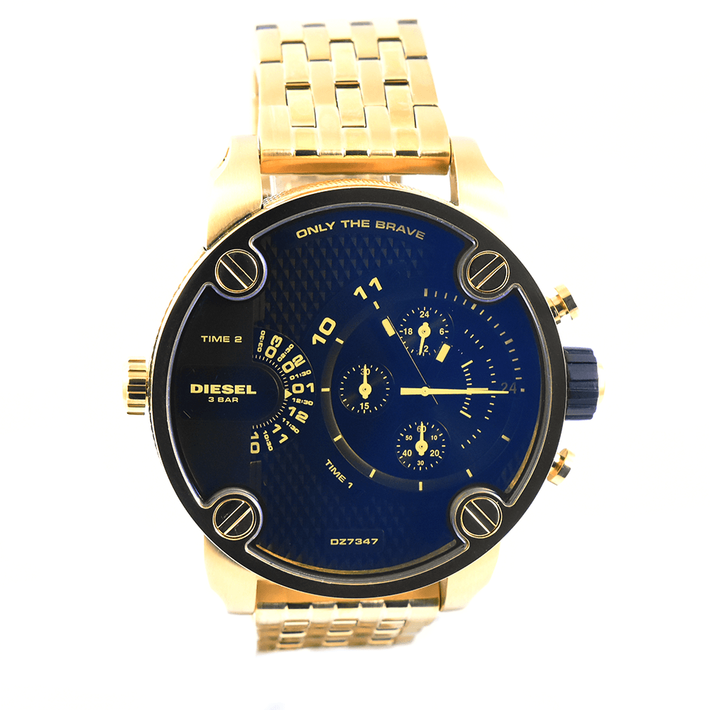  Shop Authentic Diesel Mr Daddy Blue Dial Gold Steel Strap Watch For Men - DZ7347 - Luxxuri