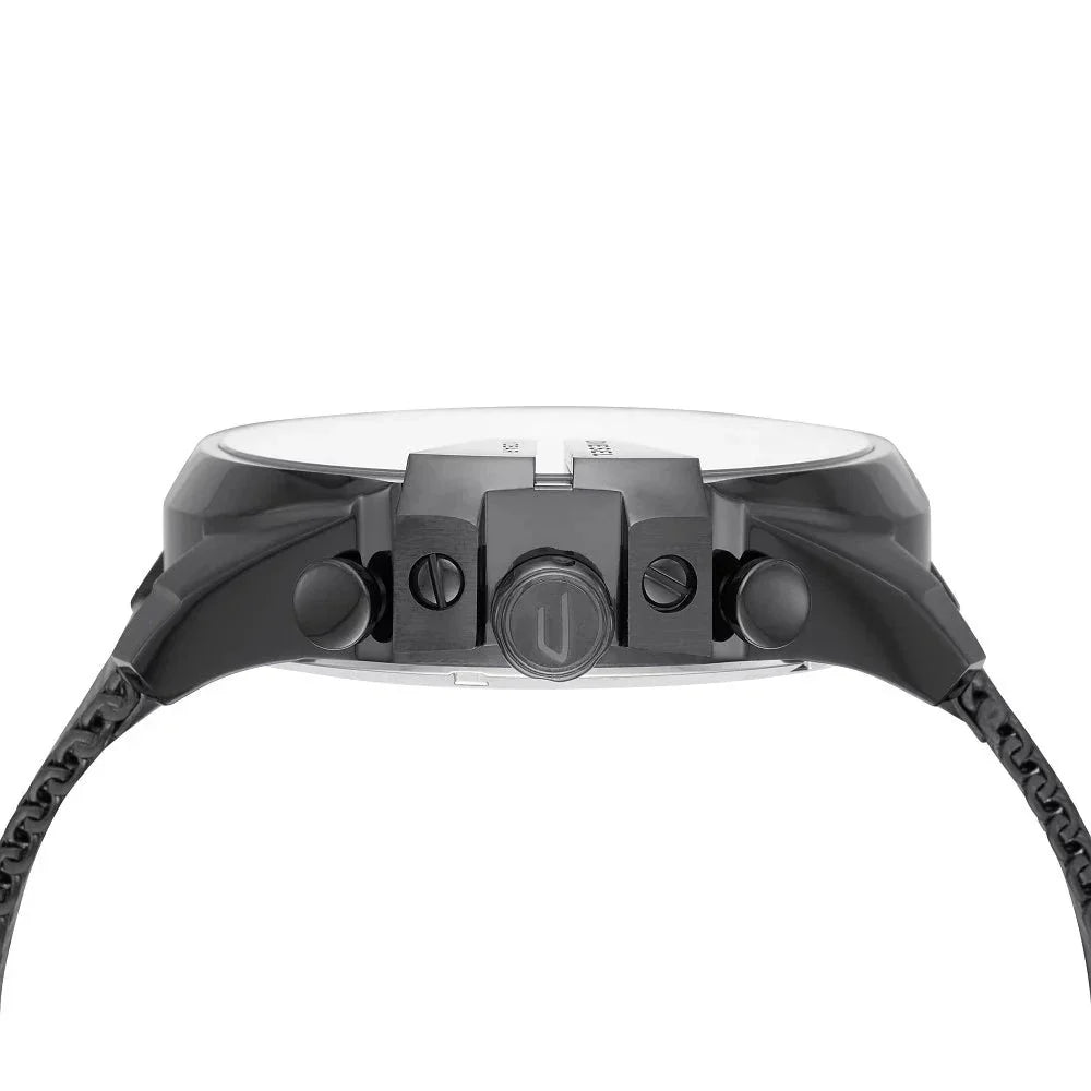  Shop Authentic Diesel Mega Chief Chronograph Black Dial Black Steel Strap Watch For Men - DZ4527 - Luxxuri