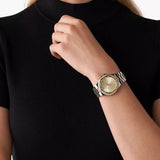  Shop Authentic Michael Kors Lennox Three-Hand Gold Dial Two Tone Steel Strap Watch For Women  - MK6988 - Luxxuri