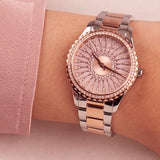  Shop Authentic Michael Kors Layton Three Hand Pink Dial Two Tone Steel Strap Watch For Women - MK6894 - Luxxuri
