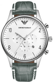  Shop Authentic Emporio Armani Classic Chronograph Silver Dial Grey Leather Strap Watch For Men - AR1861 - Luxxuri