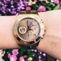  Shop Authentic Marc Jacobs Blade Chronograph Brown Dial Rose Gold Steel Strap Watch for Women - MBM3308 - Luxxuri