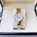  Shop Authentic Calvin Klein Snake Silver Dial Yellow Gold Steel Strap Watch For Women - K6E23546 - Luxxuri