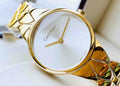  Shop Authentic Calvin Klein Snake Silver Dial Yellow Gold Steel Strap Watch For Women - K6E23546 - Luxxuri