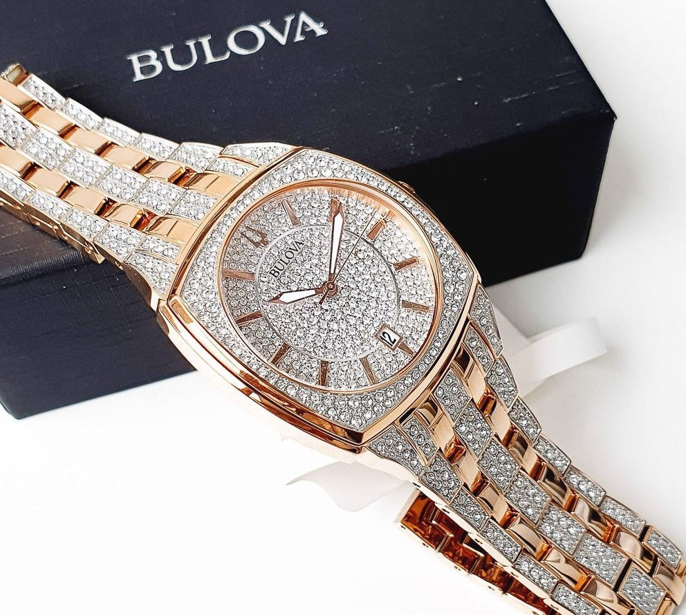  Shop Authentic Bulova Phantom Crystal Silver Dial Two Tone Steel Strap Watch for Men - 98B324 - Luxxuri