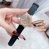 Shop Authentic Guess Moonlight Crystals Silver Dial Black Silicone Strap Watch For Women - GW0257L1 - Luxxuri