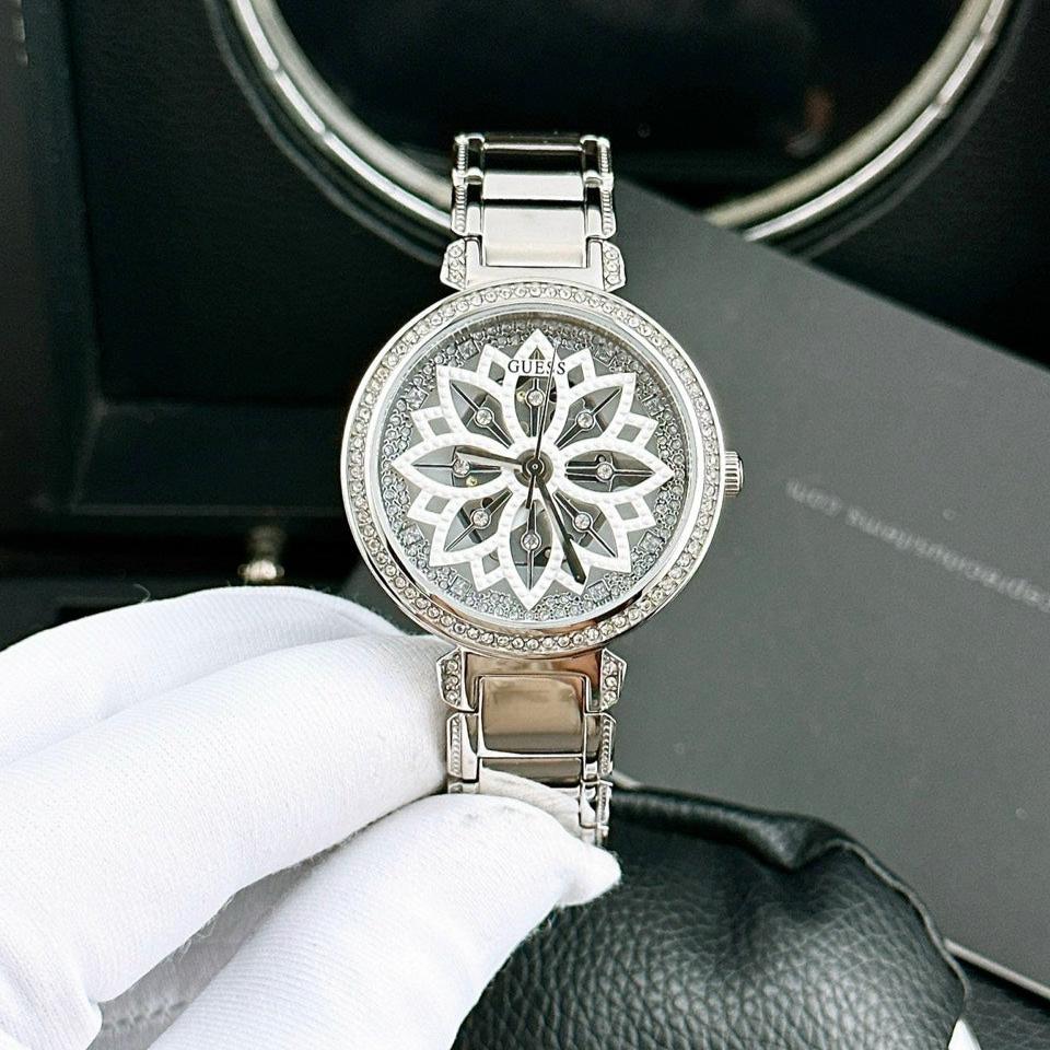  Shop Authentic Guess Lily Quartz Silver Dial Silver Steel Strap Watch For Women - GW0528L1 - Luxxuri