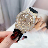  Shop Authentic Guess Moonlight Crystals Silver Dial Black Silicone Strap Watch For Women - GW0257L1 - Luxxuri