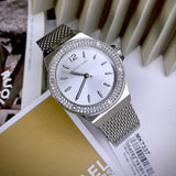  Shop Authentic Michael Kors Lennox Three-Hand Silver Dial Silver Steel Strap Watch For Women - MK7337 - Luxxuri