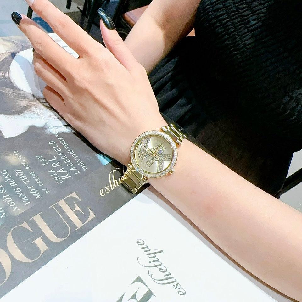  Shop Authentic Michael Kors Parker Pave Gold Dial Gold Steel Strap Watch for Women - MK6659 - Luxxuri