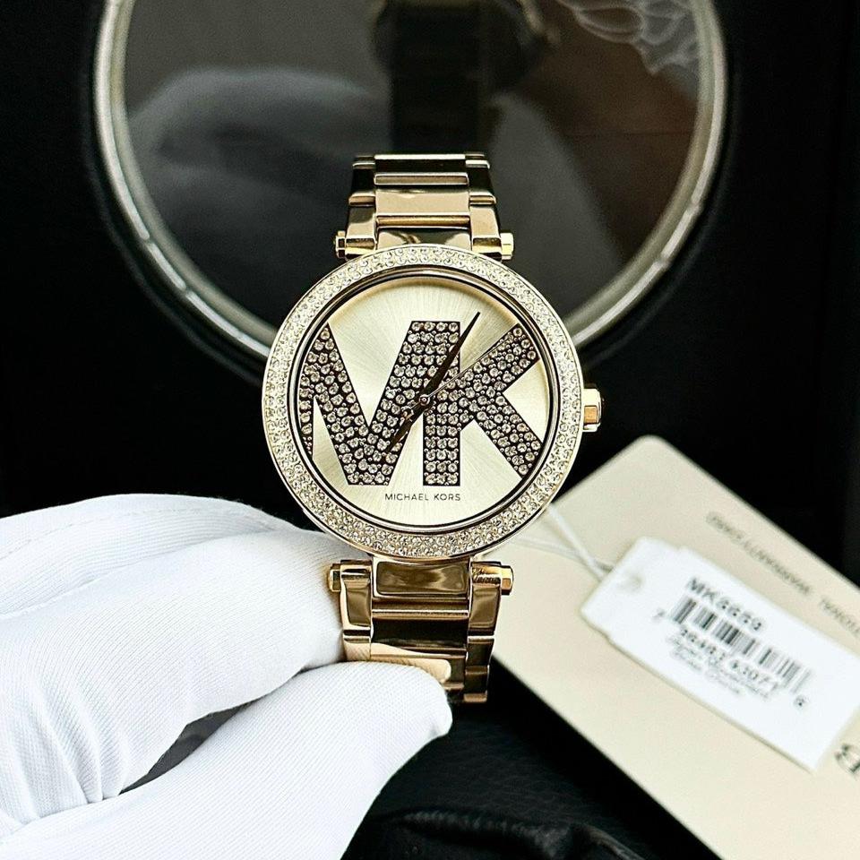  Shop Authentic Michael Kors Parker Pave Gold Dial Gold Steel Strap Watch for Women - MK6659 - Luxxuri