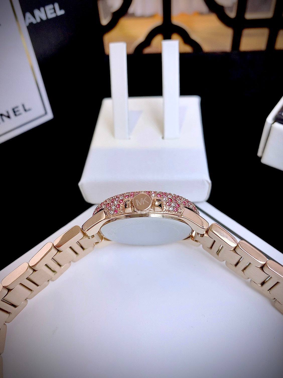  Shop Authentic Michael Kors Mini Camille Multifunction Rose Gold Dial Rose Gold Steel Strap Watch For Women - MK7273 - Luxxuri