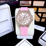  Shop Authentic Michael Kors Mini Pilot Quartz Rose Gold Dial Pink Silicone Strap Watch For Women - MK7375 - Luxxuri
