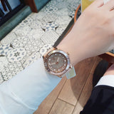  Shop Authentic Michael Kors Runway Three Hand Crystal Pave Dial Pink Rubber Strap Watch For Women - MK6854 - Luxxuri