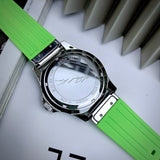  Shop Authentic Michael Kors Everest Three Hand Crystals Silver Dial Green Silicone Strap Watch For Women - MK7360 - Luxxuri