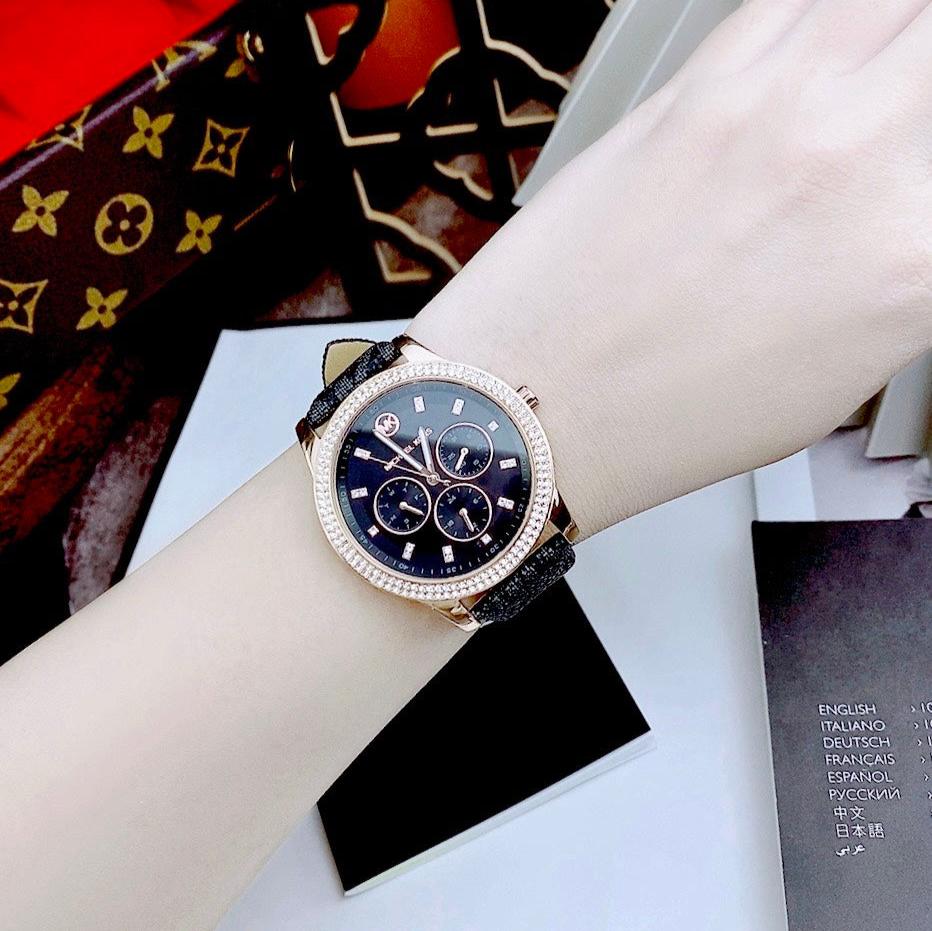 Michael Kors Parker Black Dial Cheetah Print Brown Leather Strap Watch For Women - MK4723