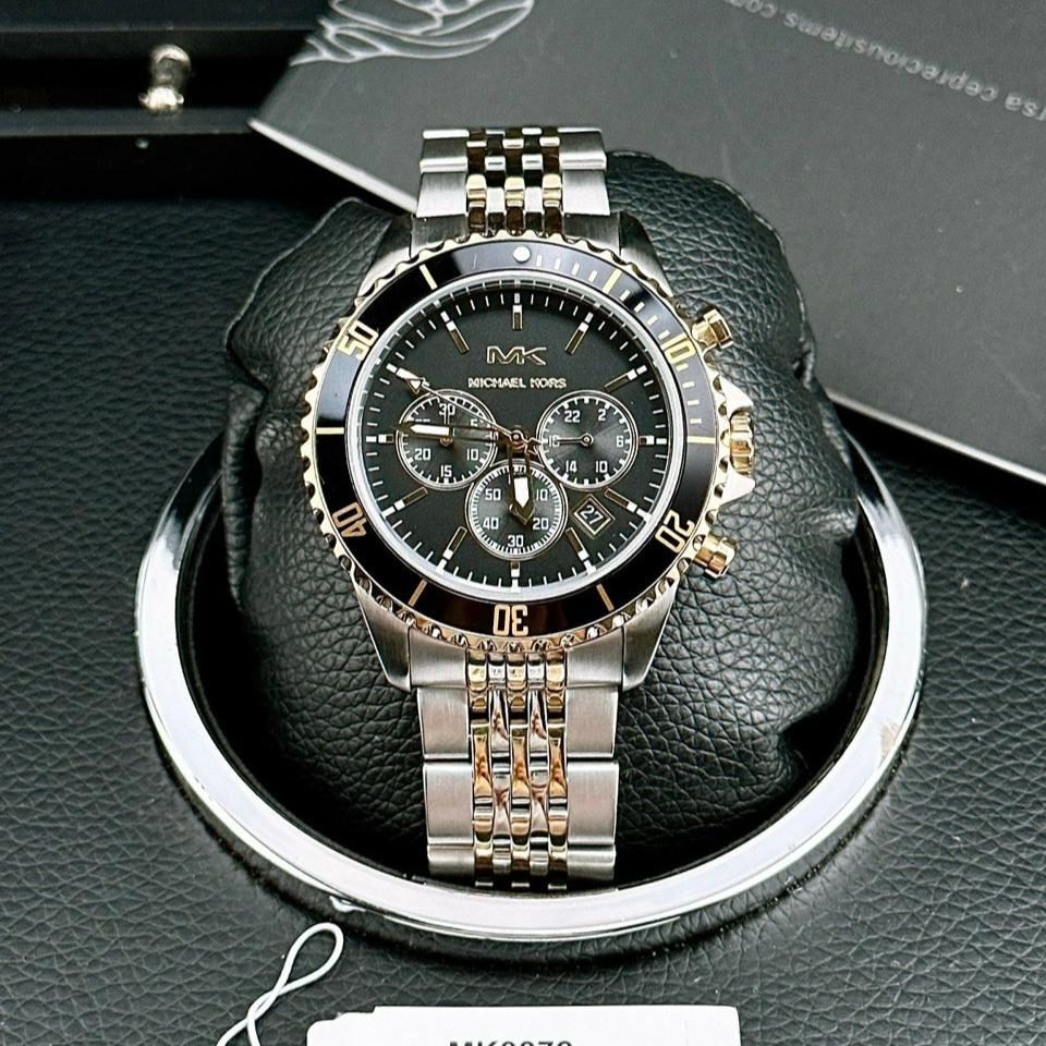  Shop Authentic Michael Kors Bayville Chronograph Black Dial Two Tone Steel Strap Watch For Women - MK8872 - Luxxuri