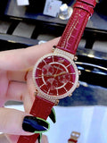  Shop Authentic Swarovski Passage Chrono Red Dial Red Leather Strap Watch for Women - 5580345 - Luxxuri