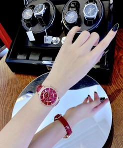  Shop Authentic Swarovski Passage Chrono Red Dial Red Leather Strap Watch for Women - 5580345 - Luxxuri