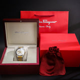  Shop Authentic Salvatore Ferragamo Sapphire Silver Dial Two Tone Steel Strap Watch for Men - SFHP00520 - Luxxuri