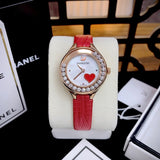  Shop Authentic Swarovski Lovely Crystals Analog White Dial Red Leather Strap Watch for Women - 5297584 - Luxxuri