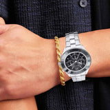  Shop Authentic Swarovski Octea Lux Sport Chronograph Black Dial Silver Steel Strap Watch for Women - 5610520 - Luxxuri