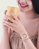  Shop Authentic Swarovski Lovely Crystals Mother of Pearl Dial Rose Gold Steel Strap Watch for Women - 5261496 - Luxxuri