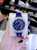  Shop Authentic Swarovski Passage Chrono Crystal Blue Dial Blue Leather Strap Watch for Women - 5580342 - Luxxuri