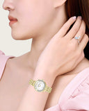  Shop Authentic Swarovski Lovely Crystals White Dial Gold Steel Strap Watch for Women - 5242895 - Luxxuri