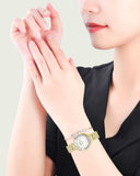  Shop Authentic Swarovski Lovely Crystals White Dial Gold Steel Strap Watch for Women - 5242895 - Luxxuri