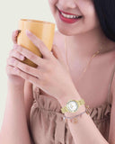  Shop Authentic Swarovski Lovely Crystals White Dial Gold Steel Strap Watch for Women - 5242895 - Luxxuri