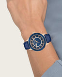  Shop Authentic Swarovski Octea Lux Blue Dial Blue Leather Strap Watch for Women - 5414413 - Luxxuri