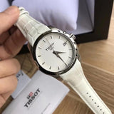  Shop Authentic Tissot Couturier Lady Silver Dial White Leather Strap Watch For Women - T035.210.16.011.00 - Luxxuri