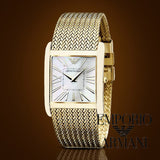  Shop Authentic Emporio Armani Mother of Pearl Dial Gold Mesh Bracelet Watch For Men - AR2016 - Luxxuri