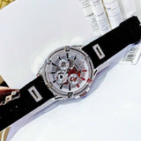  Shop Authentic Guess King Quartz Crystals Silver Dial Black Silicone Strap Watch For Men - GW0537G1 - Luxxuri