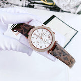  Shop Authentic Michael Kors Parker Chronograph White Dial Brown Leather Strap Watch For Women - MK6917 - Luxxuri