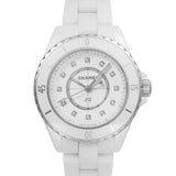  Shop Authentic Chanel J12 Quartz Diamonds White Dial White Steel Strap Watch for Women - J12 H5703 - Luxxuri