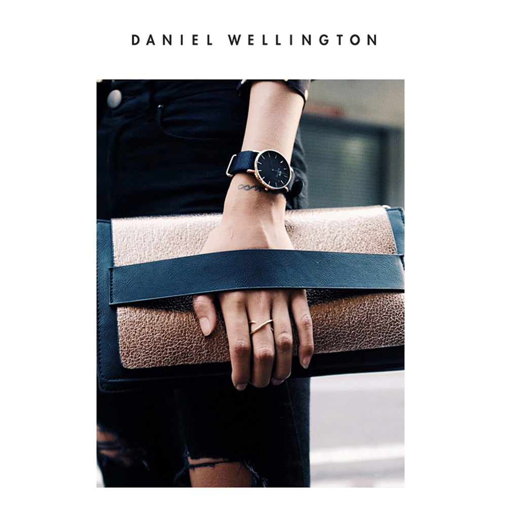  Shop Authentic Daniel Wellington Classic Cornwall Quartz Black Dial Black Nylon Strap Watch For Women - DW00100151 - Luxxuri